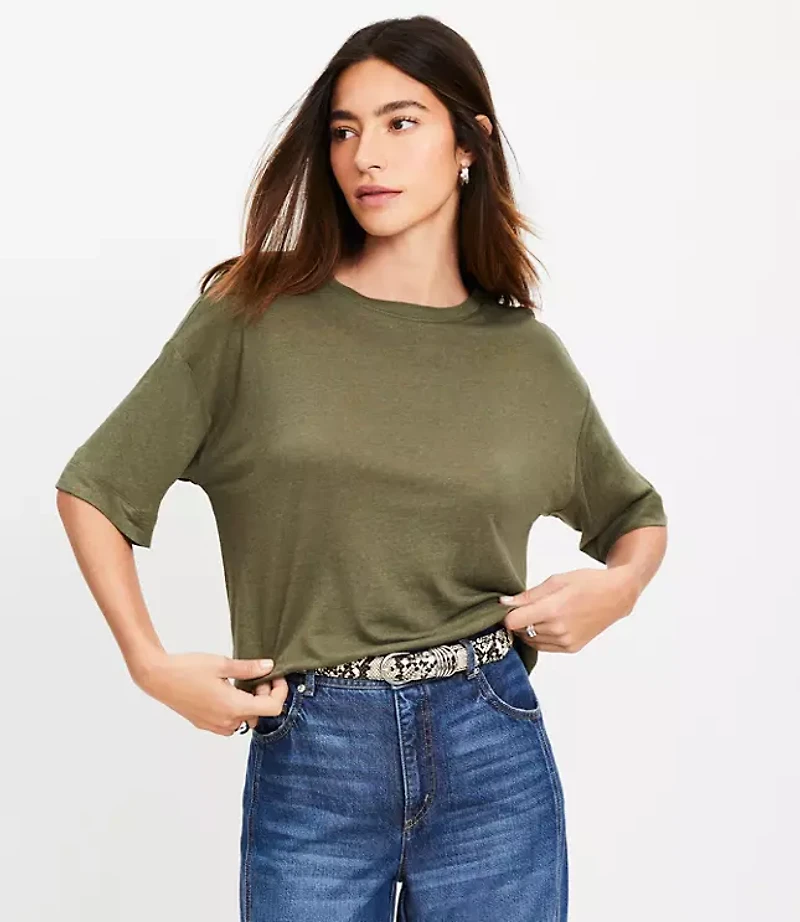 Linen Blend Modern Tee