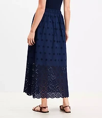 Petite Eyelet Midi Pocket Skirt