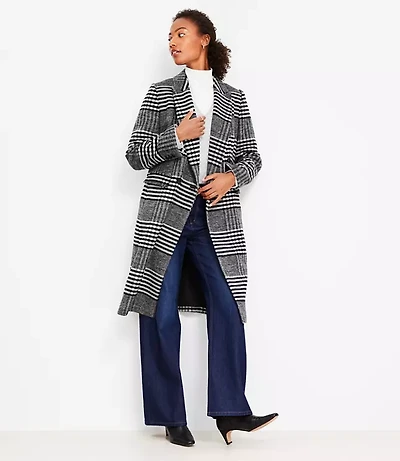 Plaid Double Breasted Coat
