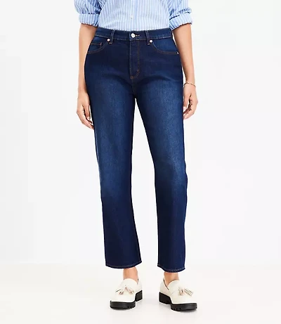Tall Curvy High Rise Straight Jeans Clean Dark Wash