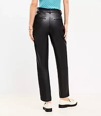 Tall Pleated Tapered Pants Faux Leather