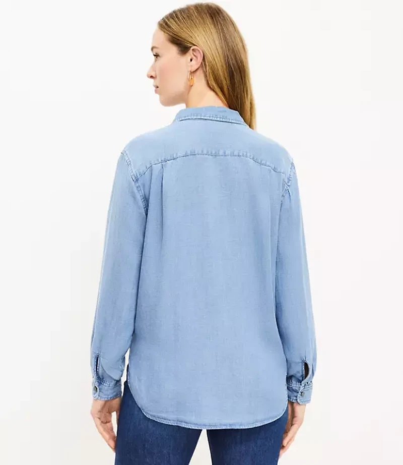 Petite Chambray Everyday Relaxed Pocket Shirt