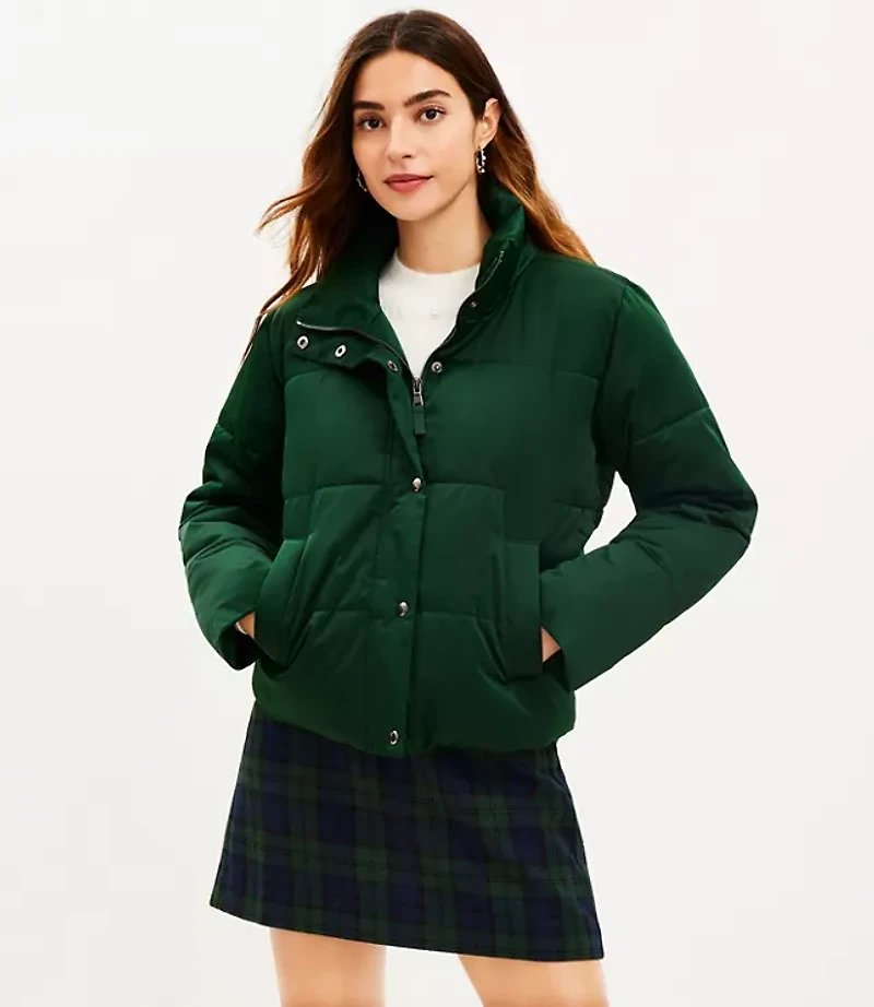 Petite Sateen Puffer Jacket