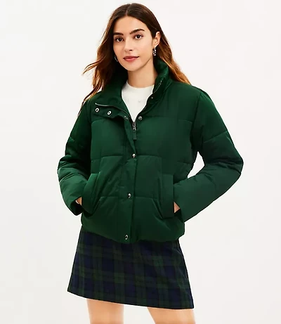 Petite Sateen Puffer Jacket