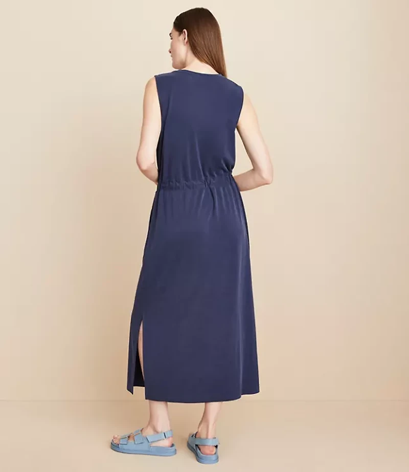 Lou & Grey Sandwashed Midi Pocket Shirtdress