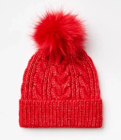 Cable Pom Pom Beanie