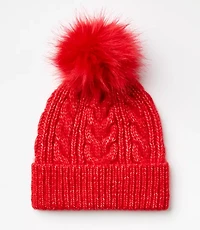 Cable Pom Pom Beanie