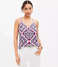 Geo Covered Button Strappy Cami