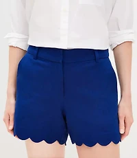 Riviera Shorts Scalloped Linen Cotton