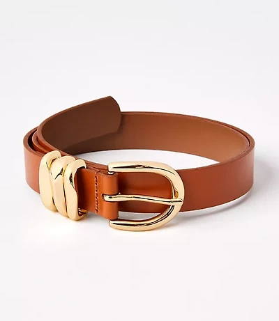 Molded Buckle Leather Belt
