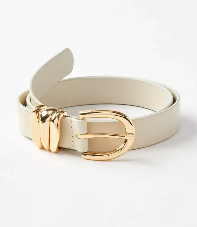 Molded Buckle Leather Belt