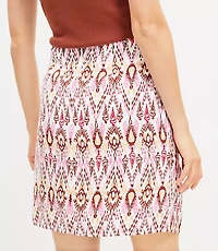 Ikat Linen Blend Twist Sarong Mini Skirt