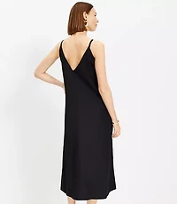 Pleated Strappy Linen Blend Maxi Dress