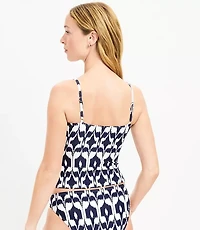 LOFT Beach Ikat Cinched Front Tankini Top