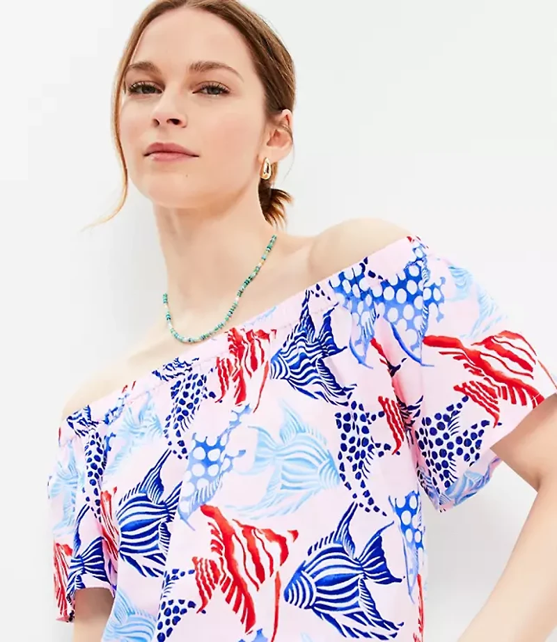 Petite Fish Off The Shoulder Top