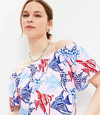 Petite Fish Off The Shoulder Top