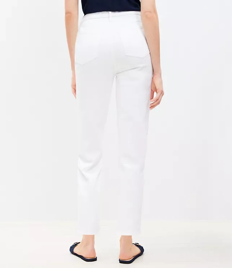 Curvy High Rise Slim Jeans White