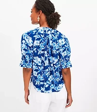 Petite Corfu Weekend Pleated V-Neck Blouse