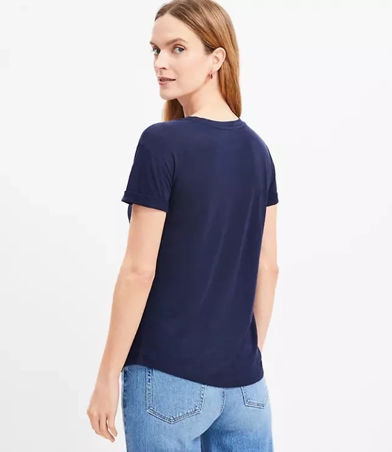 Shirttail Linen Pocket Tee