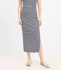 Stripe Ribbed Column Skirt