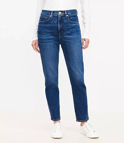 Curvy High Rise Slim Jeans in Dark Wash