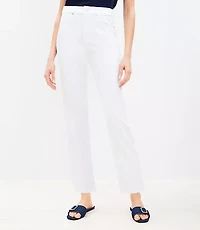 High Rise Slim Jeans White