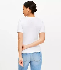 Ribbed Scoop Neck Tee