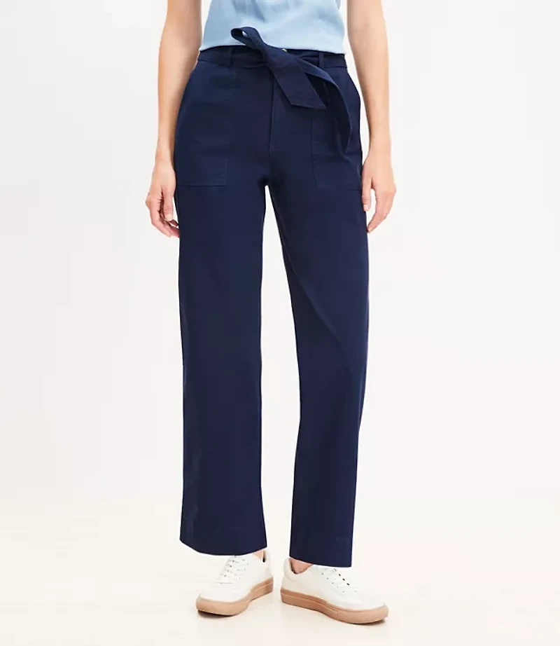 Petite Utility Straight Pants Twill