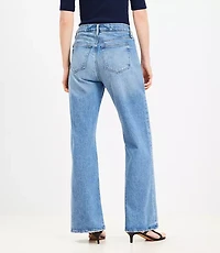 Petite High Rise Wide Leg Jeans Bright Mid Indigo Wash