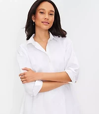 Petite Poplin Swing Shirtdress