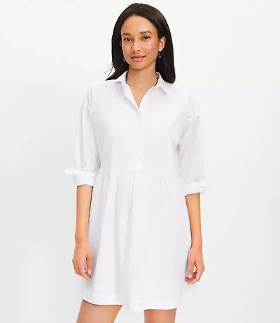 Petite Poplin Swing Shirtdress