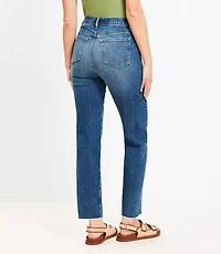 Petite Fresh Cut High Rise Straight Jeans Authentic Vintage Mid Wash