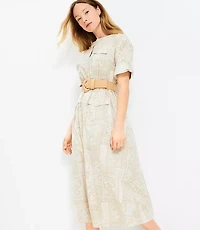 Petite Tile Utility Midi Pocket Dress