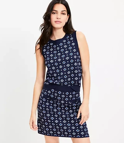 Floral Jacquard Sweater Tank Top