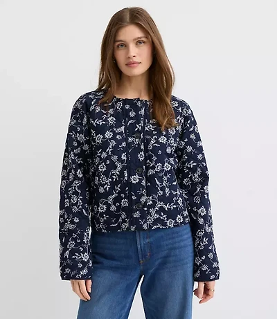 Petite Floral Quilted Jacket