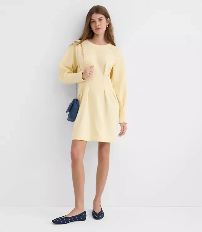 Petite Pleated Terry Mini Dress