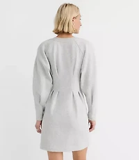 Petite Heathered Pleated Terry Mini Dress