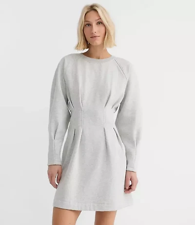Petite Heathered Pleated Terry Mini Dress