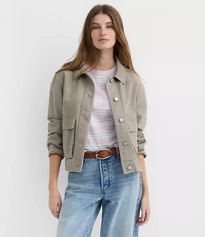 Petite Twill Utility Jacket