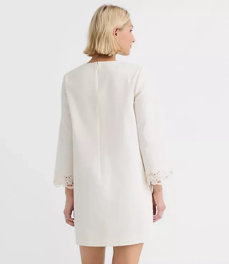 Petite Floral Lace Trim Mini Pocket Dress