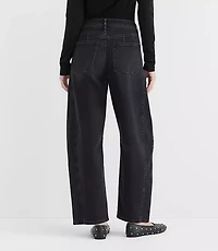 Rivete Seamed High Rise Barrel Jeans Noir