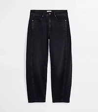 Rivete Seamed High Rise Barrel Jeans Noir