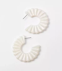 Scalloped Resin Hoop Earrings