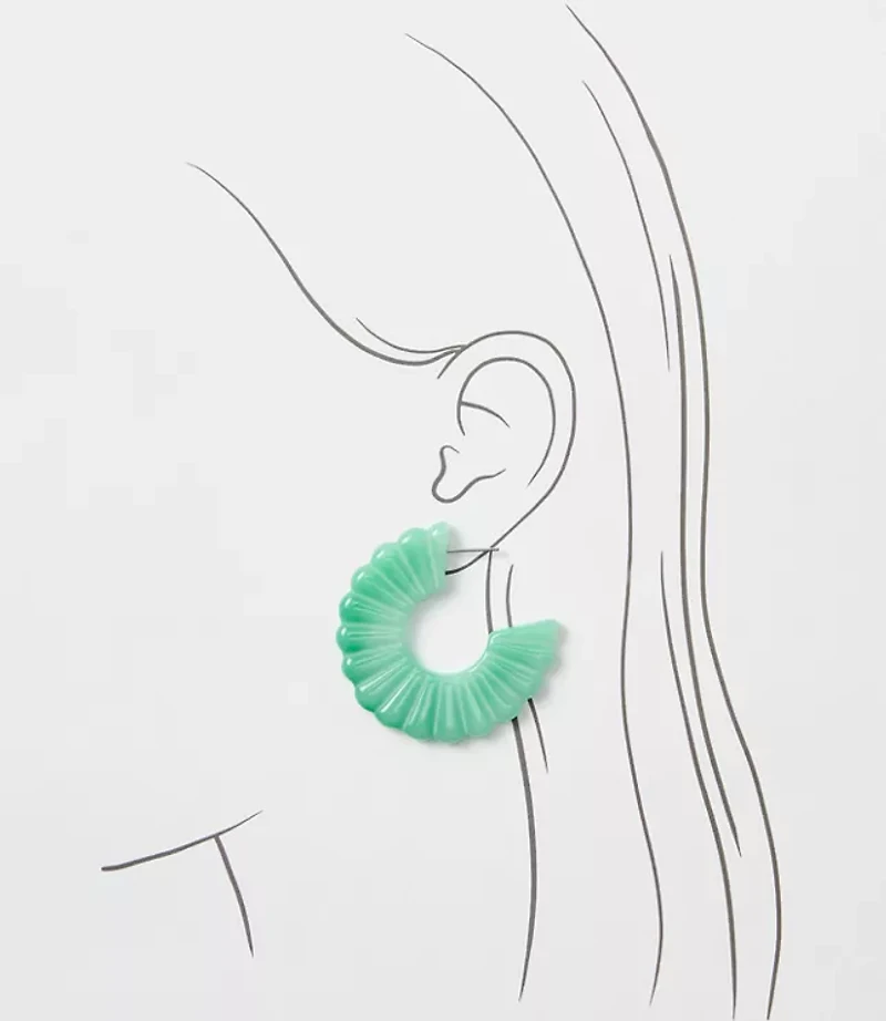 Scalloped Resin Hoop Earrings