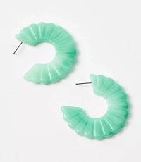 Scalloped Resin Hoop Earrings