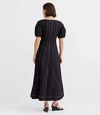 Petite Poplin Seamed Midi Pocket Dress