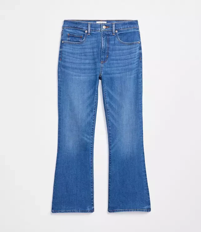 Rivete Mid Rise Kick Crop Jeans Dark Wash