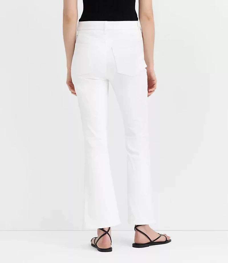 Rivete Curvy Welt Pocket High Rise Kick Crop Jeans White