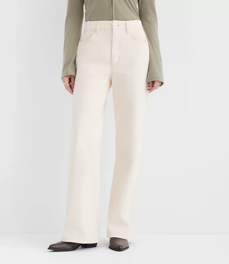 Rivete Tall High Rise Wide Leg Jeans Ivory