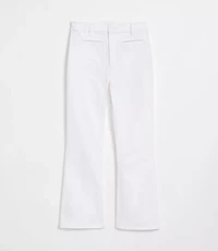 Rivete Petite Curvy Welt Pocket High Rise Kick Crop Jeans White